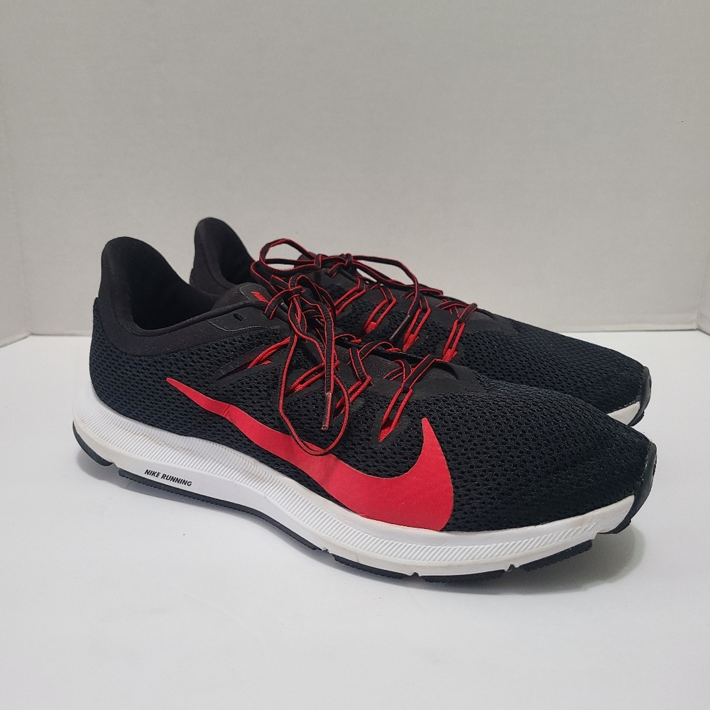 Nike Men's Quest 2 C13787-001 Red Black Running Shoe Sneakers Lace‎ up Size 10.5